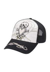 Ed Hardy UNISEX DEATH BEFORE TWILL FRONT TRUCKER - Gorra - white black