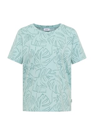 Cecil, T-SHIRT MIT RUNDHALS UND BLÄTTERPRINT - Print T-shirt - crystal mint