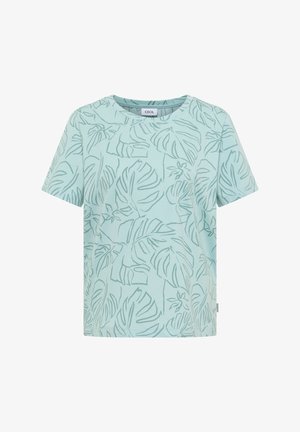 Cecil, T-SHIRT MIT RUNDHALS UND BLÄTTERPRINT - Print T-shirt - crystal mint