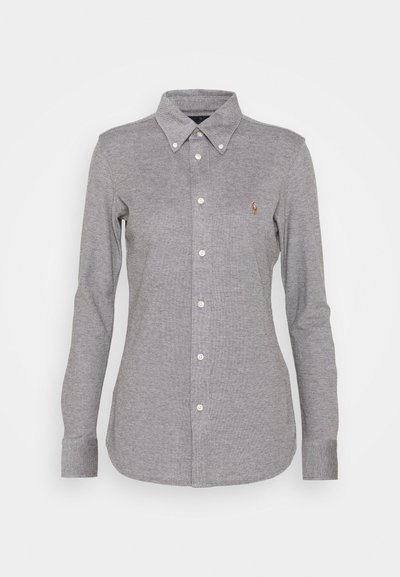 Polo Ralph Lauren HEIDI LONG SLEEVE - Blusa com botões - dark charcoal heather