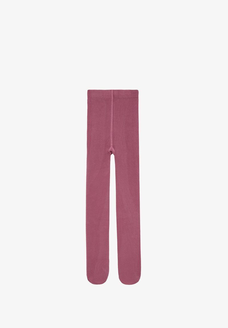 Collants côtelés rose clair avec une texture lisse, dotés d'une taille sans couture et d'un design en longueur complète pour une couvrance optimale.