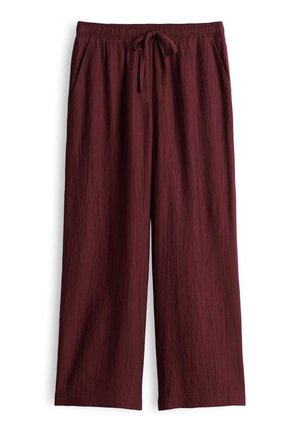 OPUS, WIDE LEG CRINKLE - Stoffhose - cherry jam