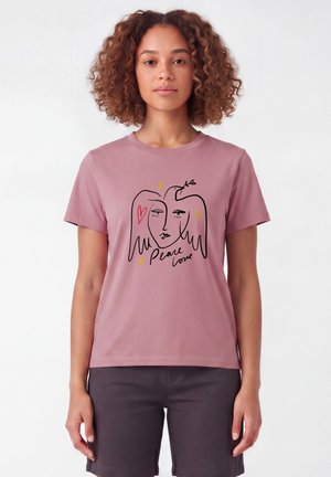 watapparel, PEACE LOVE - T-Shirt print - lilac dream