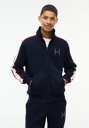Tommy Hilfiger, RWB PIQUE H BAGDE REG ZT - Sweat zippé - navy blue