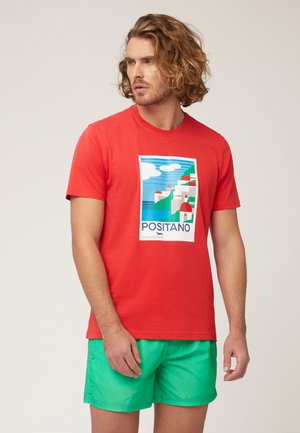 T-shirt con stampa - rosso chiaro