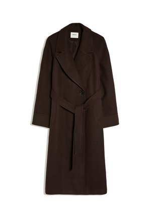 Bershka, COAT WITH BELT - COAT - Trench - brown