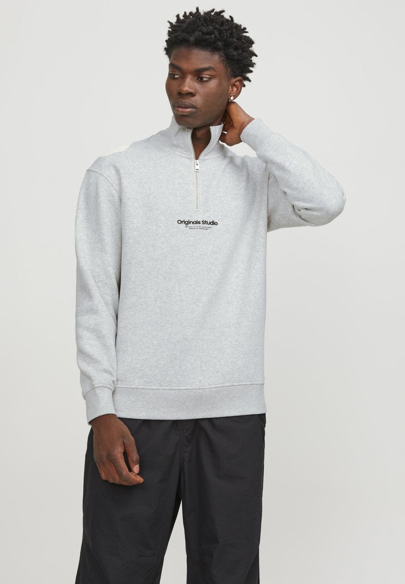 Jack & Jones JORVESTERBRO QUARTER ZIP - Sudadera - white melange