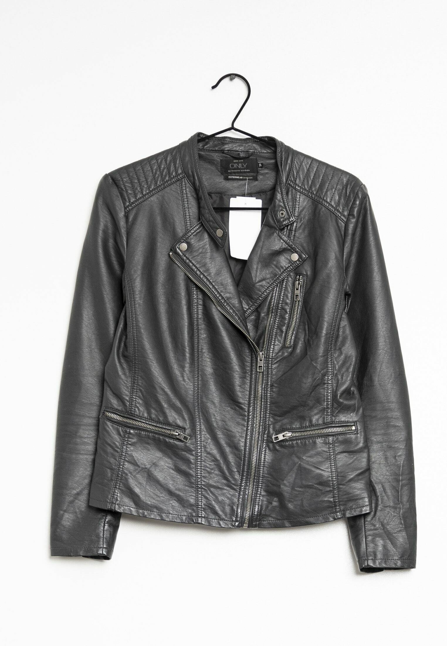 ONLY Veste en cuir black/noir (Seconde main)1
