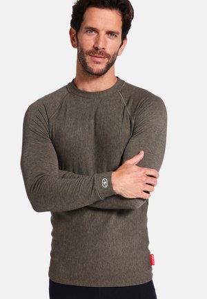 CREW NECK   - Camiseta de manga larga - cachi mélange