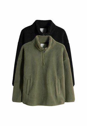 2 PACK BORG QUARTER ZIP - Fleecepullover - black green