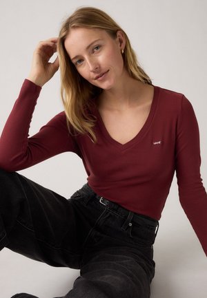 ESSENTIAL - Long sleeved top - dark red