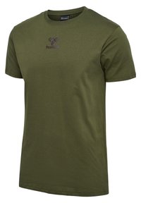 Hummel HMLACTIVE BEE CO S/S - T-Shirt basic - olive night