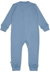 Body a maniche lunghe azzurro realizzato in tessuto morbido, con polsini a coste e scollatura rotonda. Design semplice senza ulteriori motivi o dettagli.