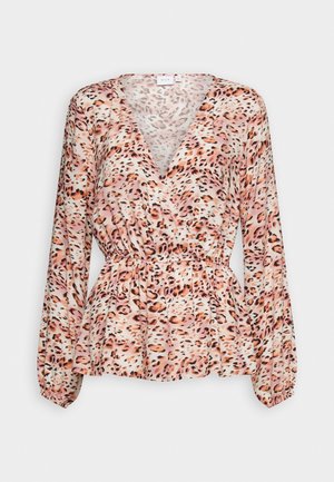 VILA VIOLIVIA WRAP - Bluză - white smoke/rose leo lise