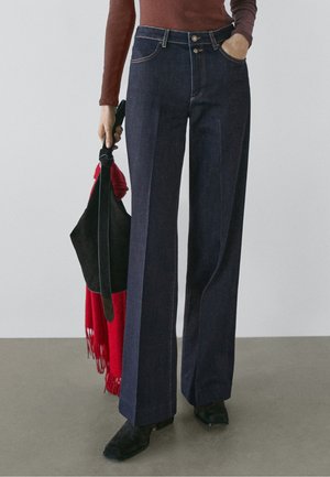 Massimo Dutti FLARED HIGH-WAIST - Flared Jeans - dark blue