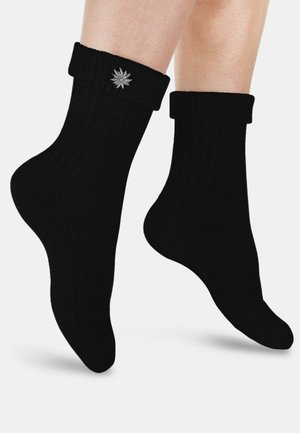 Normani, TRACHTENSOCKEN MIT EDELWEISS-PIN UNISEX - Socken - schwarz