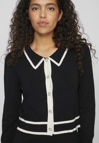 VILA VIBLAIR - Casaco de malha - black/white