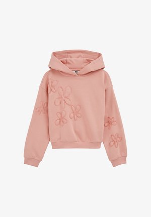 Pulover s kapuco - salmon pink