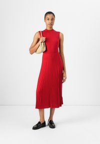 Tommy Hilfiger MOCK MIDI DRESS - Gebreide jurk - medium red