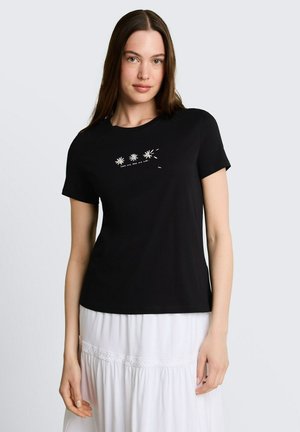 TOM TAILOR DENIM, TOM TAILOR DENIM T-SHIRT T-SHIRT MIT STICKEREI - T-Shirt print - deep black