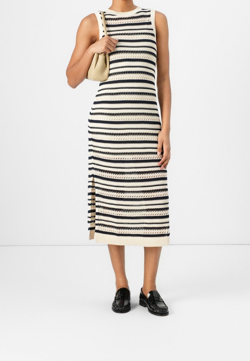 tommy hilfiger striped knit dress Tommy Hilfiger Girls 7-16 Varsity Striped Ribbed Dress, White, 8