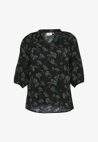 Ausgewählt, black green flower print