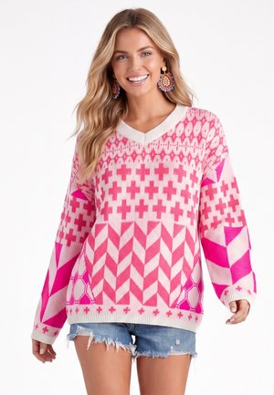 IZIA IZIA SWEATER - Neule - pink multicolor