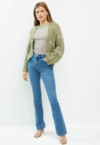 Next COSY BRUSHED  - Džíny Bootcut - mid blue