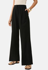 WIDE LEG TAILORED - Stoffhose - black