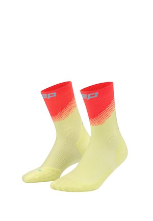 CEP, RUN EDT. SPLIT SOCKS MID CUT - Sports socks - lime neon coral