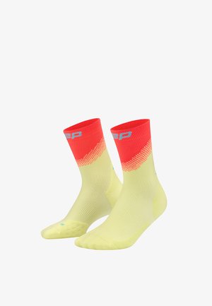 CEP, RUN EDT. SPLIT SOCKS MID CUT - Sports socks - lime neon coral