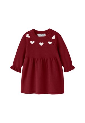Name it, NBFRISSE LS KNIT DRESS - Robe pull - red