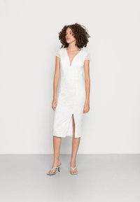 WAL G. ROBIN V NECK MIDI DRESS - Vestido de cocktail / Vestido de festa - white