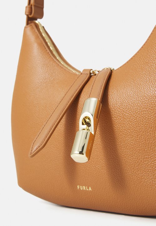 Sac à Main Furla En Cuir Gaufré Marron - Occasion Très Bon état (léger Usage) - Italie, Style Sac à Bandoulière/top Handle