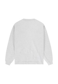 Lysegrå sweatshirt med lange ermer, rund hals og ribbestrikkede mansjetter. Laget av mykt stoff med glatt tekstur, uten synlige motiver.
