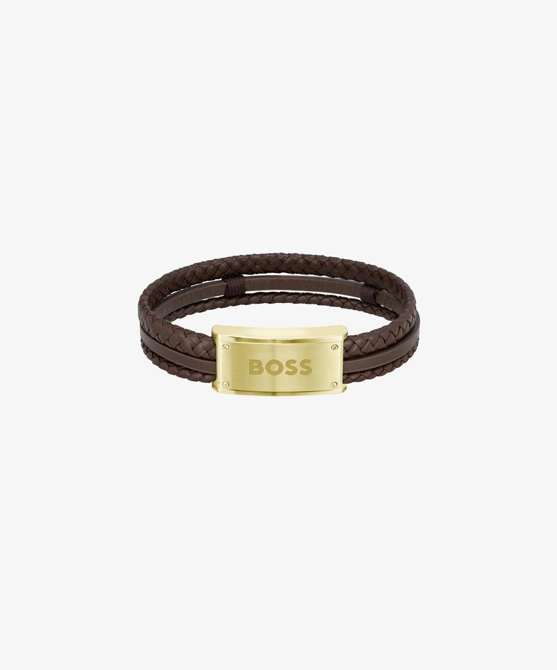 BOSS GALEN - Bracelet - brown and gold coloured