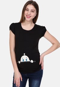 M.M.C. NEUGIERIGES BABY - Print T-shirt - schwarz