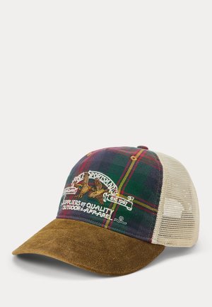 Polo Ralph Lauren, POLO SPORTSMAN FLANNEL TRUCKER CAP - Шапка - green red multi/brown