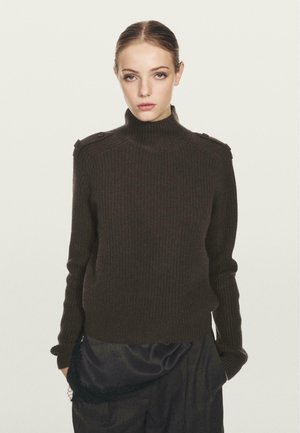 WITH SHOULDER DETAIL - Maglione - dark brown