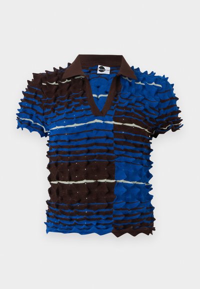 Chet Lo SPIKEY GRADIENT - Tricou cu imprimeu - electric blue/brown/mint