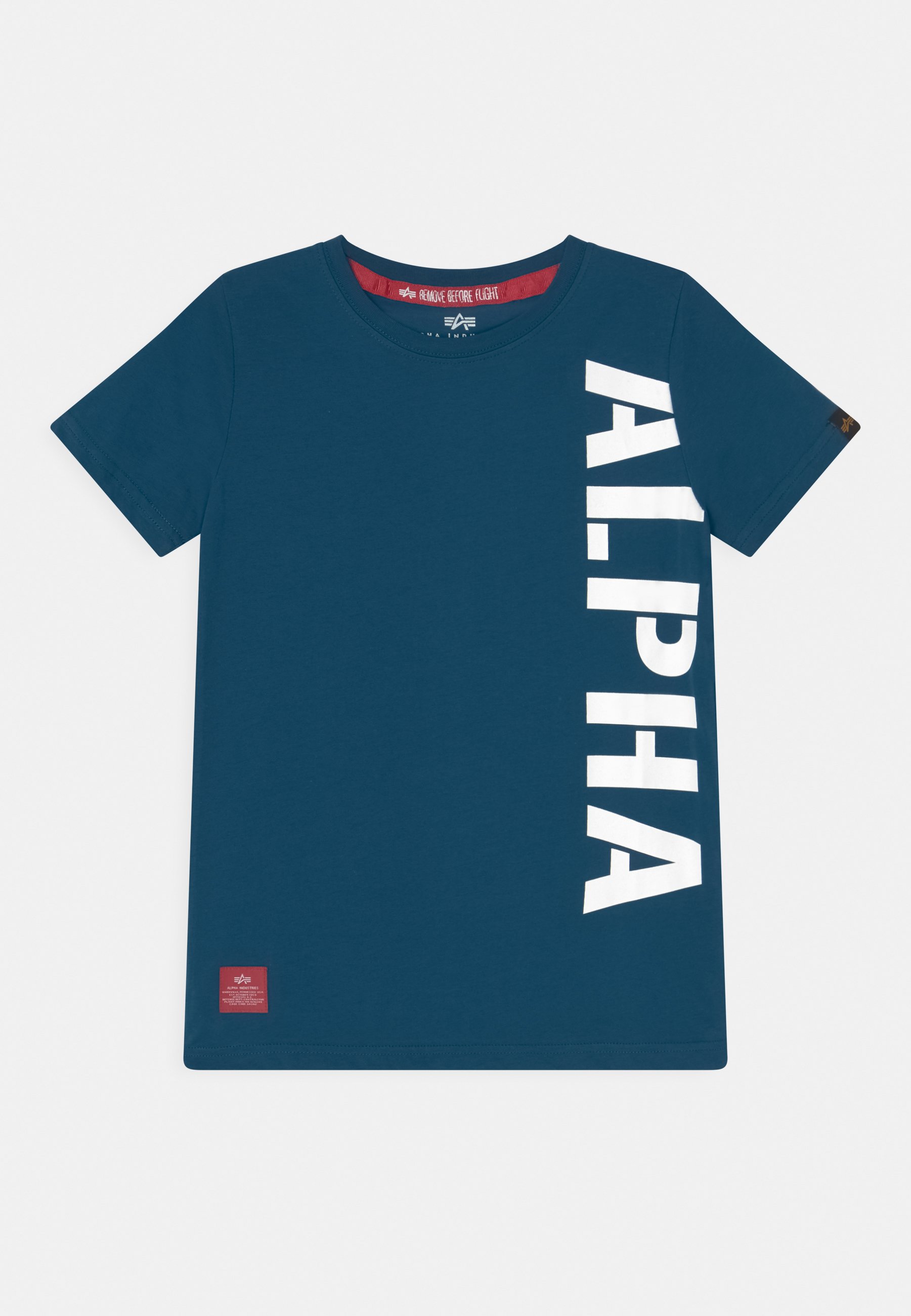 ALPHA INDUSTRIES Kinder T-Shirt – Basic, Regular Fit, 100% Baumwolle, Mit Logo Auf Ärmel