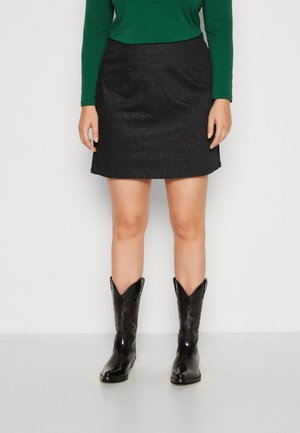 Pieces Curve PCSHINE SPARKLE SKIRT - Τζιν φούστα - black