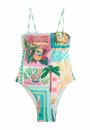 Next, REGULAR FIT - EMBROIDERED BANDEAU TUMMY CONTROL SWIMSUIT . - Swimsuit - multicolour fanta