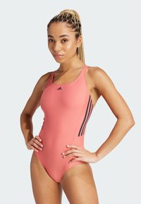 adidas Performance MID 3-STRIPES - Badeanzug - preloved scarlet   legend ink