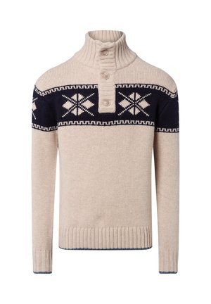 Strickpullover - beige/marine