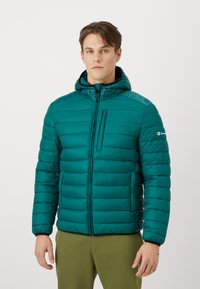 Champion ICONS LIGHT HOODED JACKET - Chaqueta de invierno - green/black