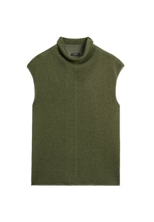 Massimo Dutti, DRAPED HIGH NECK KNIT TOP - T-shirt basique - green