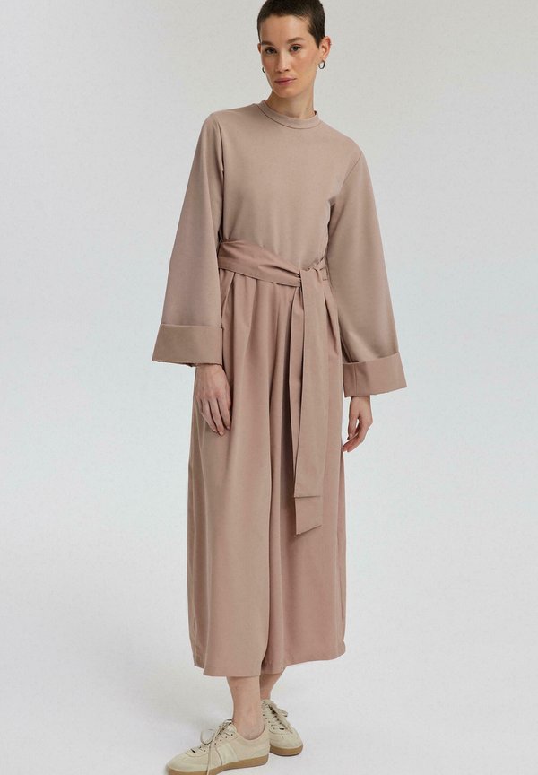 BELTED OVERALLS - Jumpsuit - beige