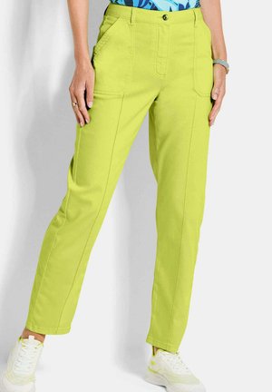 PETITE MIT ZIERSTEPPUNG - Stoffhose - light green