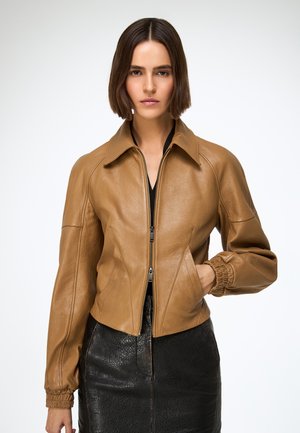 SILVIA - Kožená bunda - camel